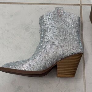 SHEIN Silver Heeled Boots